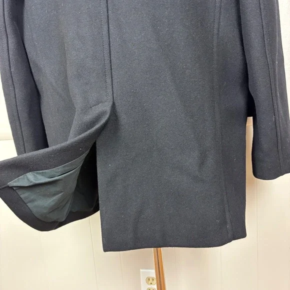 Express Men's Wool Blend Pea Coat Sz XL Black Double Breasted Classic Old Money